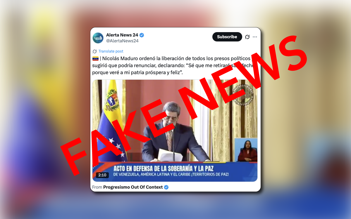Circula información falsa sobre Maduro ordenando liberación de todos los presos políticos