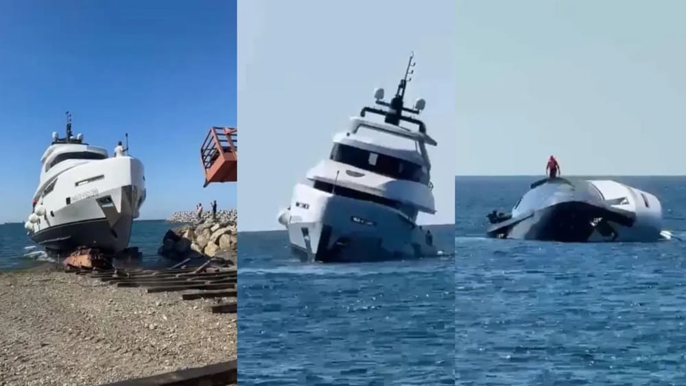 Yate de lujo se hunde en Turquía minutos después de su lanzamiento