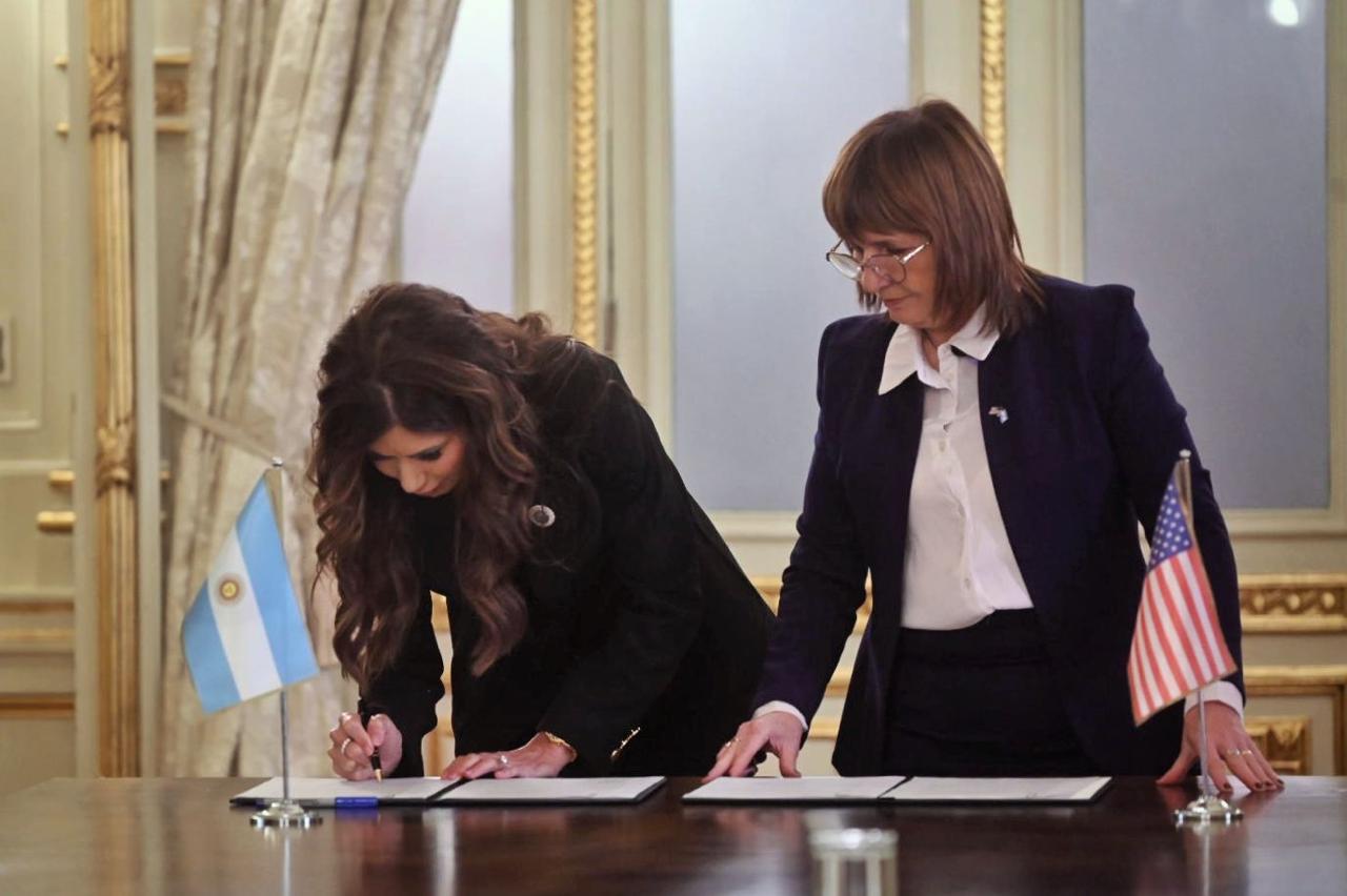 Bullrich y Noem Fortalecen Alianza de Seguridad entre Argentina y Estados Unidos Contra Amenazas Regionales